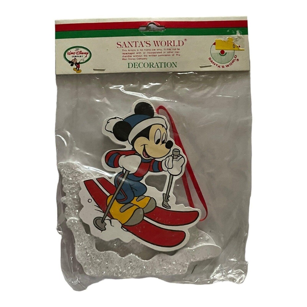 Disney‎ Kurt Adler Santas World Mickey Mouse On Skis Ornament